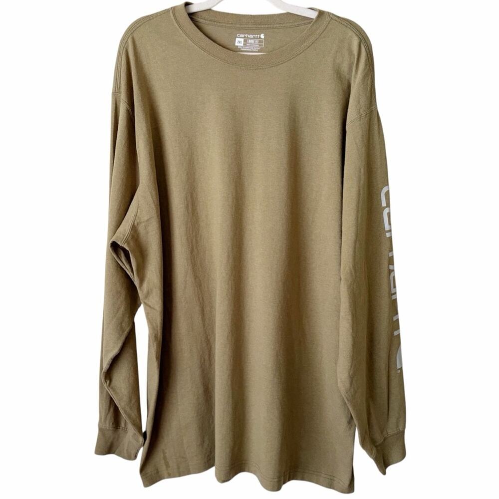 Carhartt | Men’s Loose Fit Long Sleeve Tee Shirt Olive Green Plus 2XL
